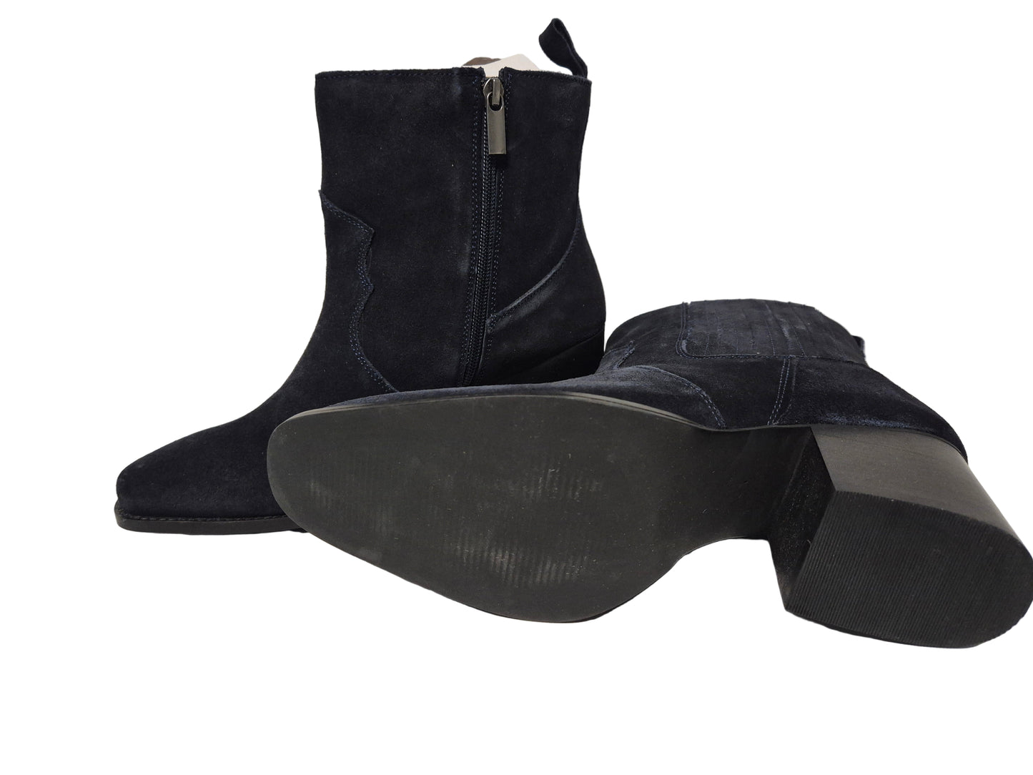 sheego by Joe Browns Stiefelette Leder Blockabsatz, marine, Gr. 41