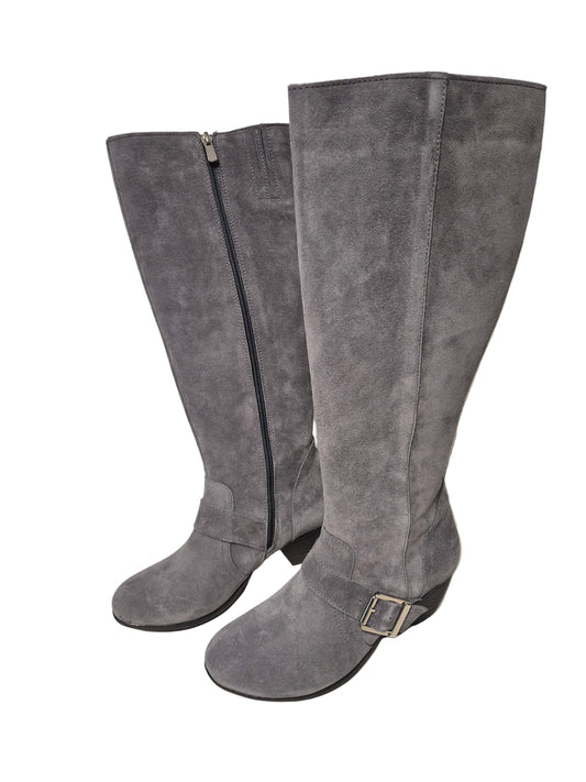 Andrea Conti wadenhohe Stiefel aus Leder, grau, Gr. 37