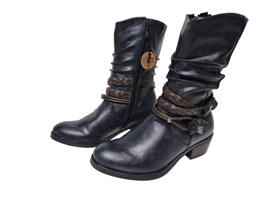 Marco Tozzi Cowboy Stiefelette, navy, Gr. 36