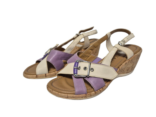 Rosetta Keilsandalette Leder, flieder-weiß, Gr. 38