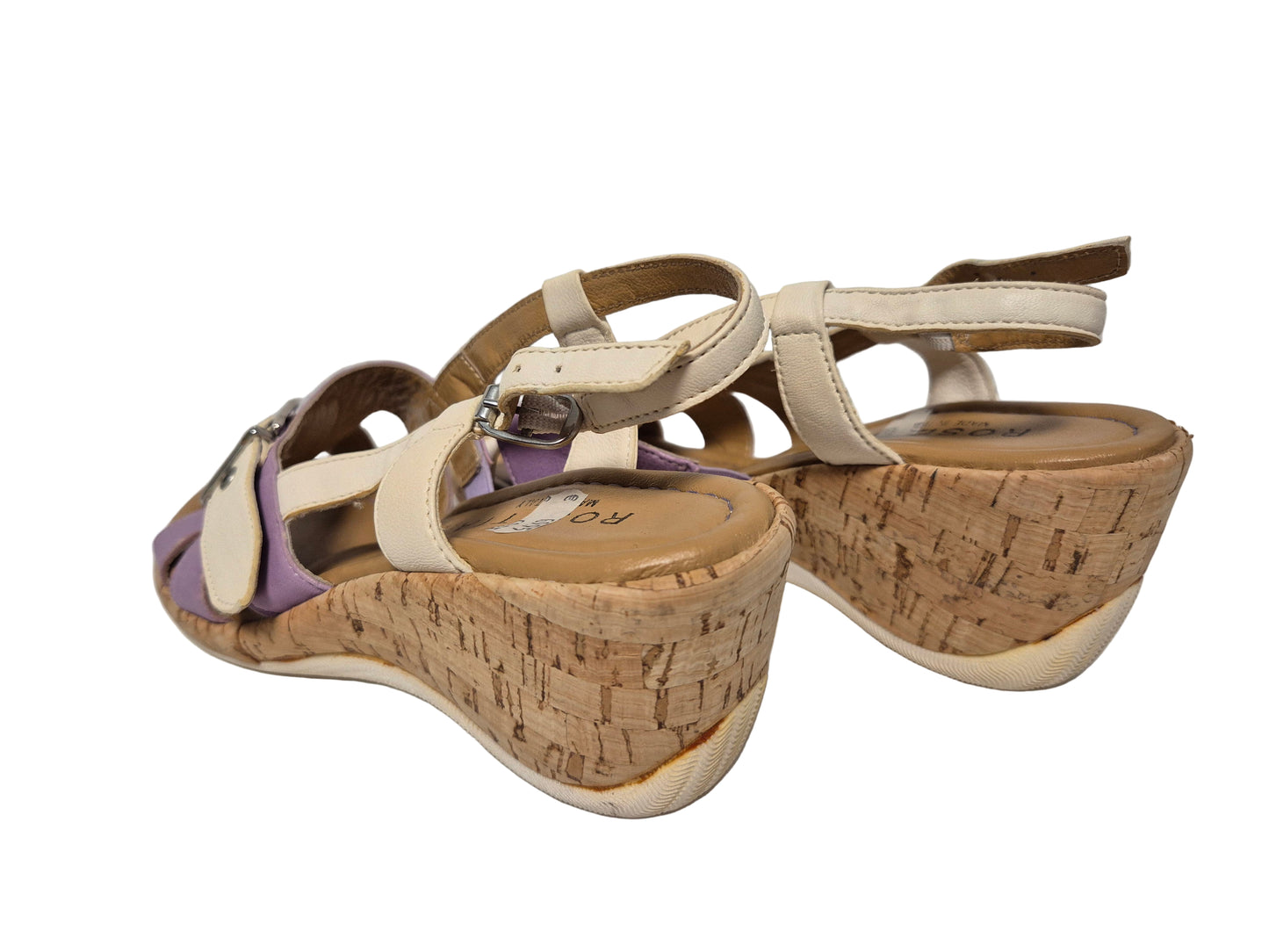 Rosetta Keilsandalette Leder, flieder-weiß, Gr. 38