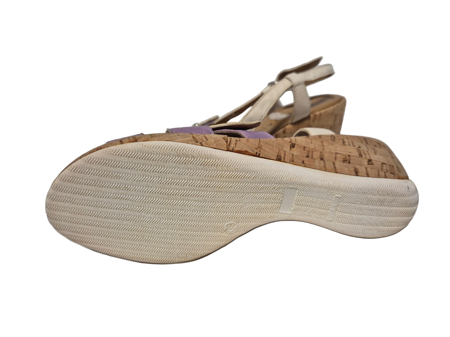 Rosetta Keilsandalette Leder, flieder-weiß, Gr. 38