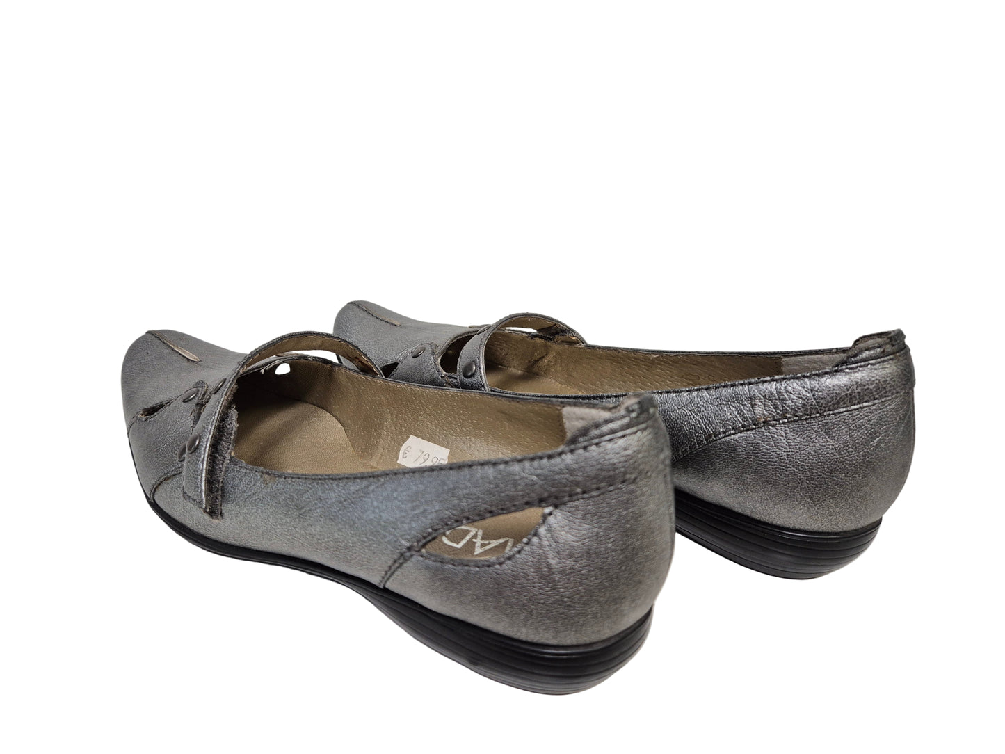 Madison Ballerina mit Schnalle, silber-grau, Gr. 38