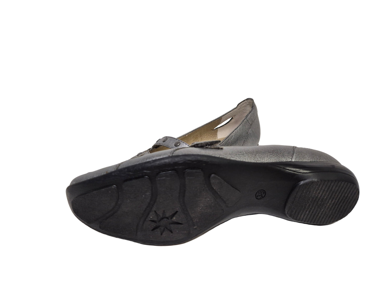 Madison Ballerina mit Schnalle, silber-grau, Gr. 38