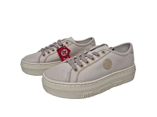 Rieker Plateausneaker aus Canvas, Beige, Gr. 37