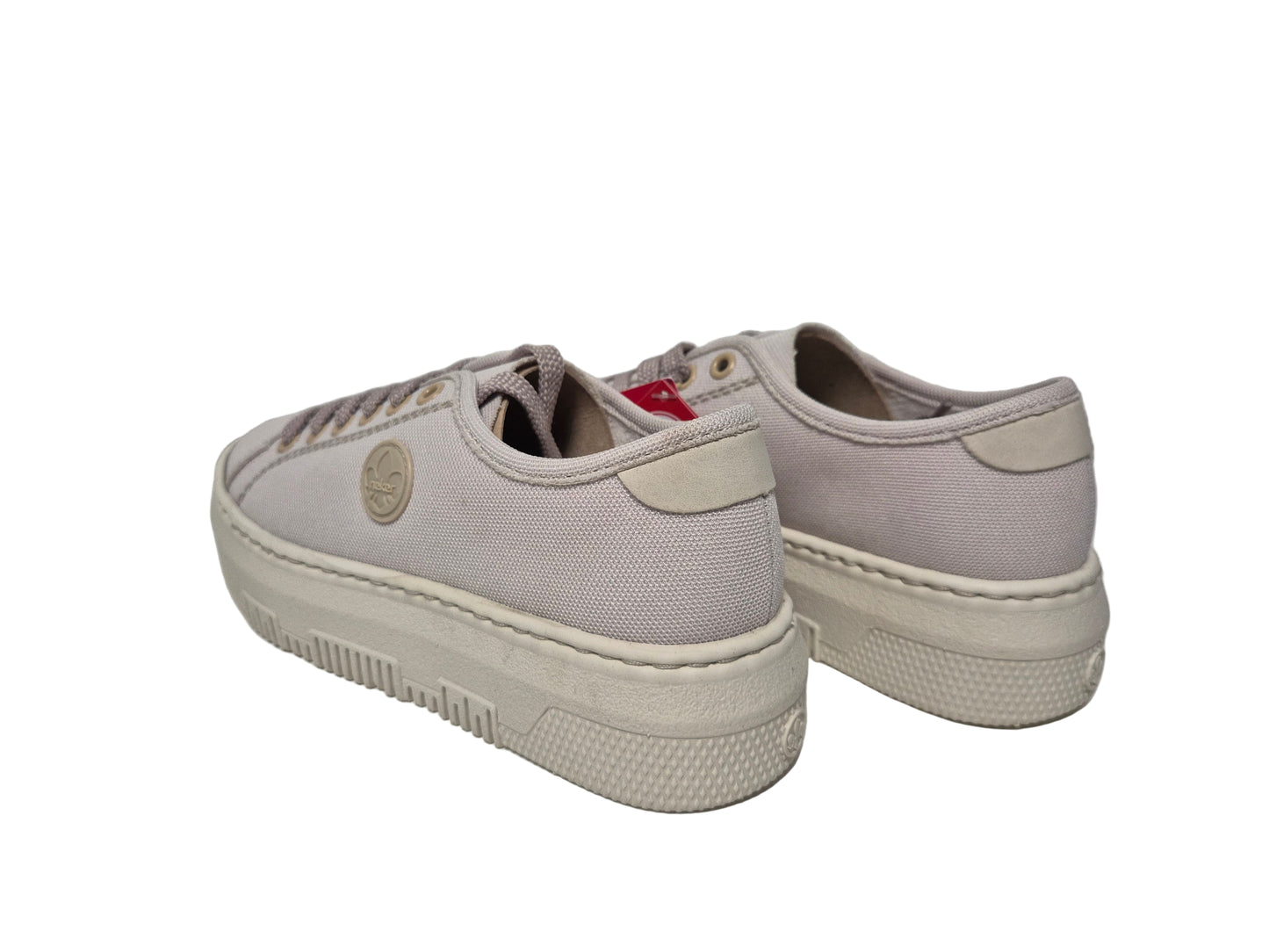 Rieker Plateausneaker aus Canvas, Beige, Gr. 37