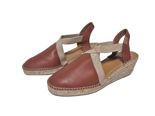 TONI PONS Tossa Leder Espadrilles Wedges, braun, Gr. 40