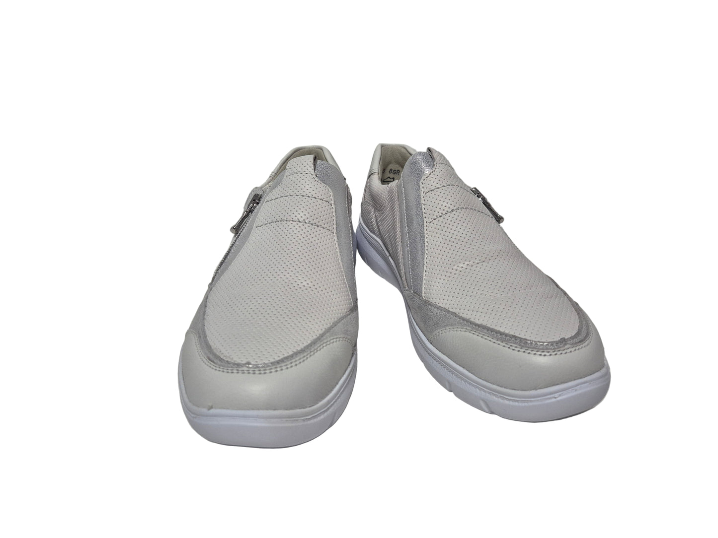 Waldläufer Slipper Halbschuhe aus Leder, silber, Gr. 37,5