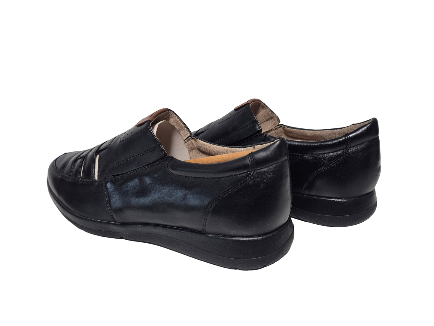 Caprice Slipper Halbschuh Leder, schwarz, Gr. 43