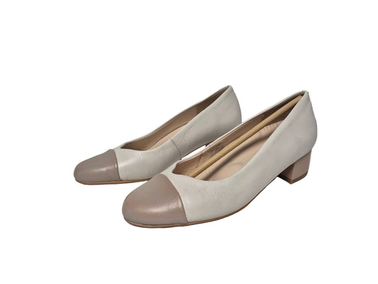 ARA Nizza Pumps Blockabsatz, weiß-beige, Gr. 37 (4)