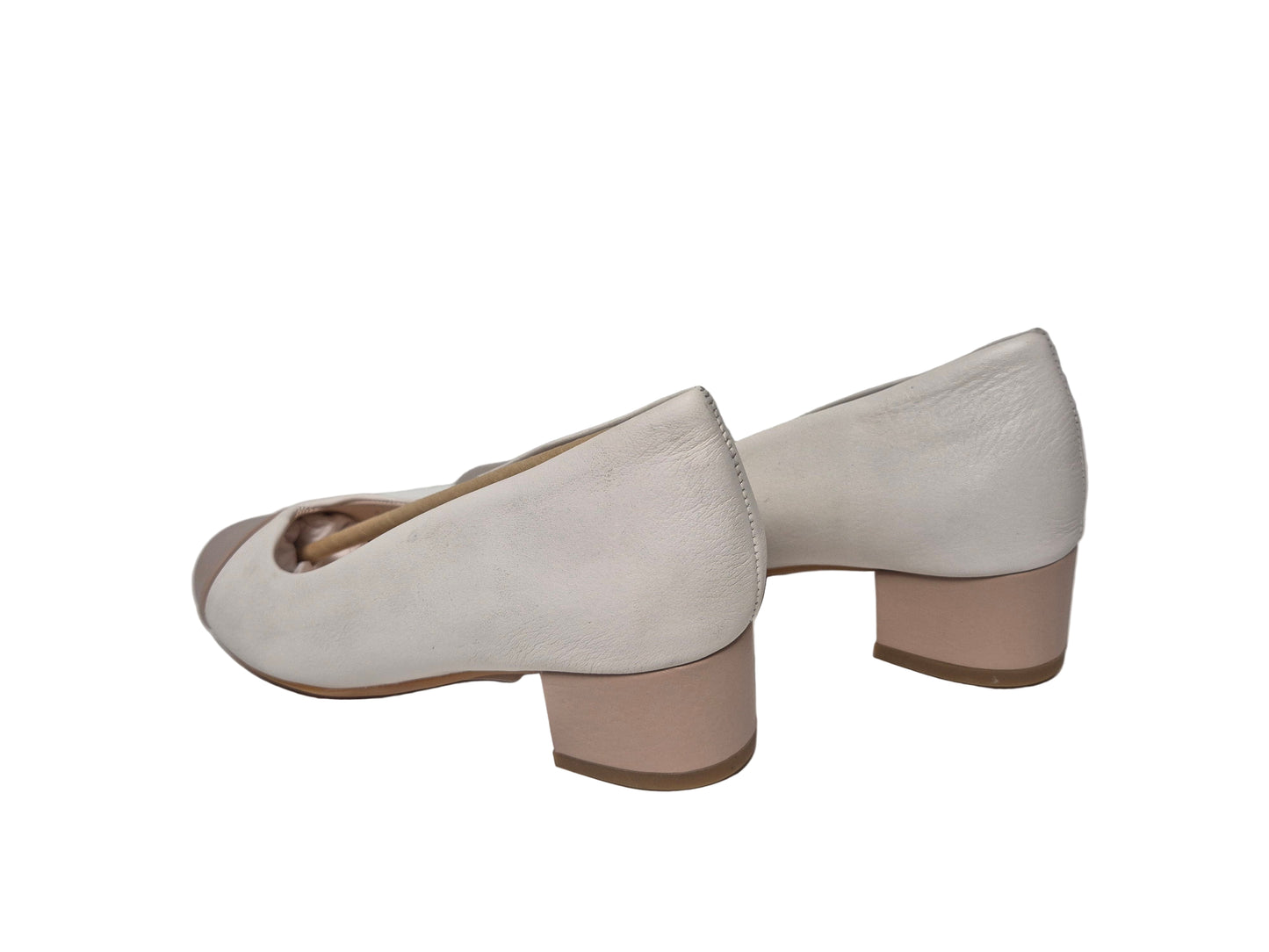 ARA Nizza Pumps Blockabsatz, weiß-beige, Gr. 37 (4)