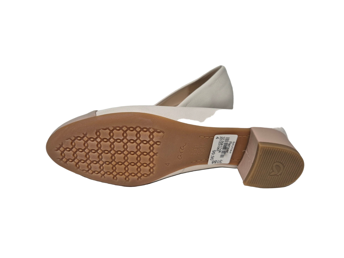 ARA Nizza Pumps Blockabsatz, weiß-beige, Gr. 37 (4)