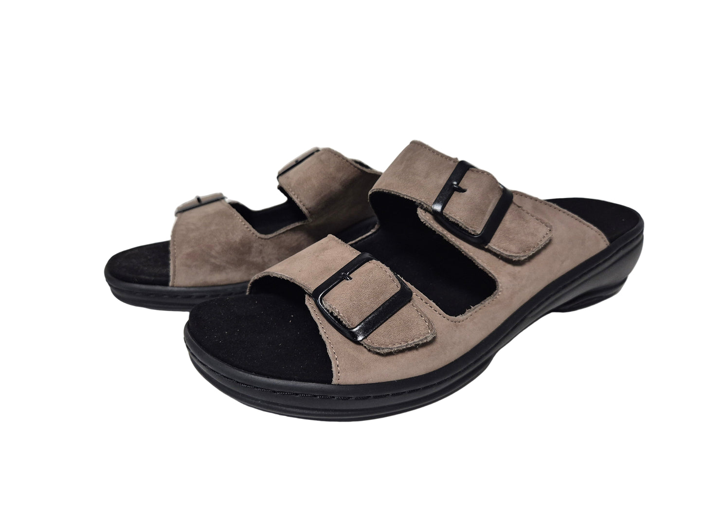 Fidelio Pantolette, beige-schwarz, Gr. 42