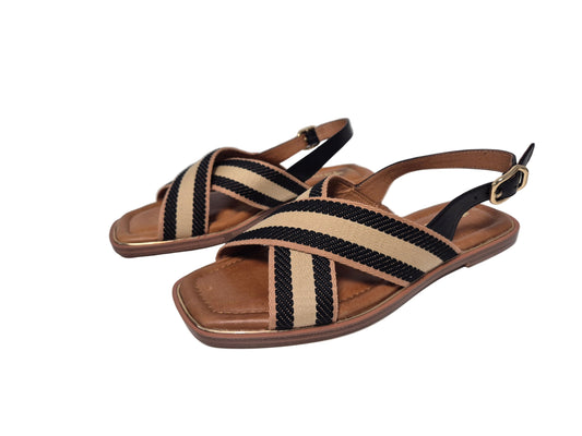 Tamaris Sandale 1-28117-42, beige-schwaz, Gr. 37