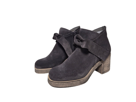 Heine Stiefeletten aus Veloursleder, grau, Gr. 36