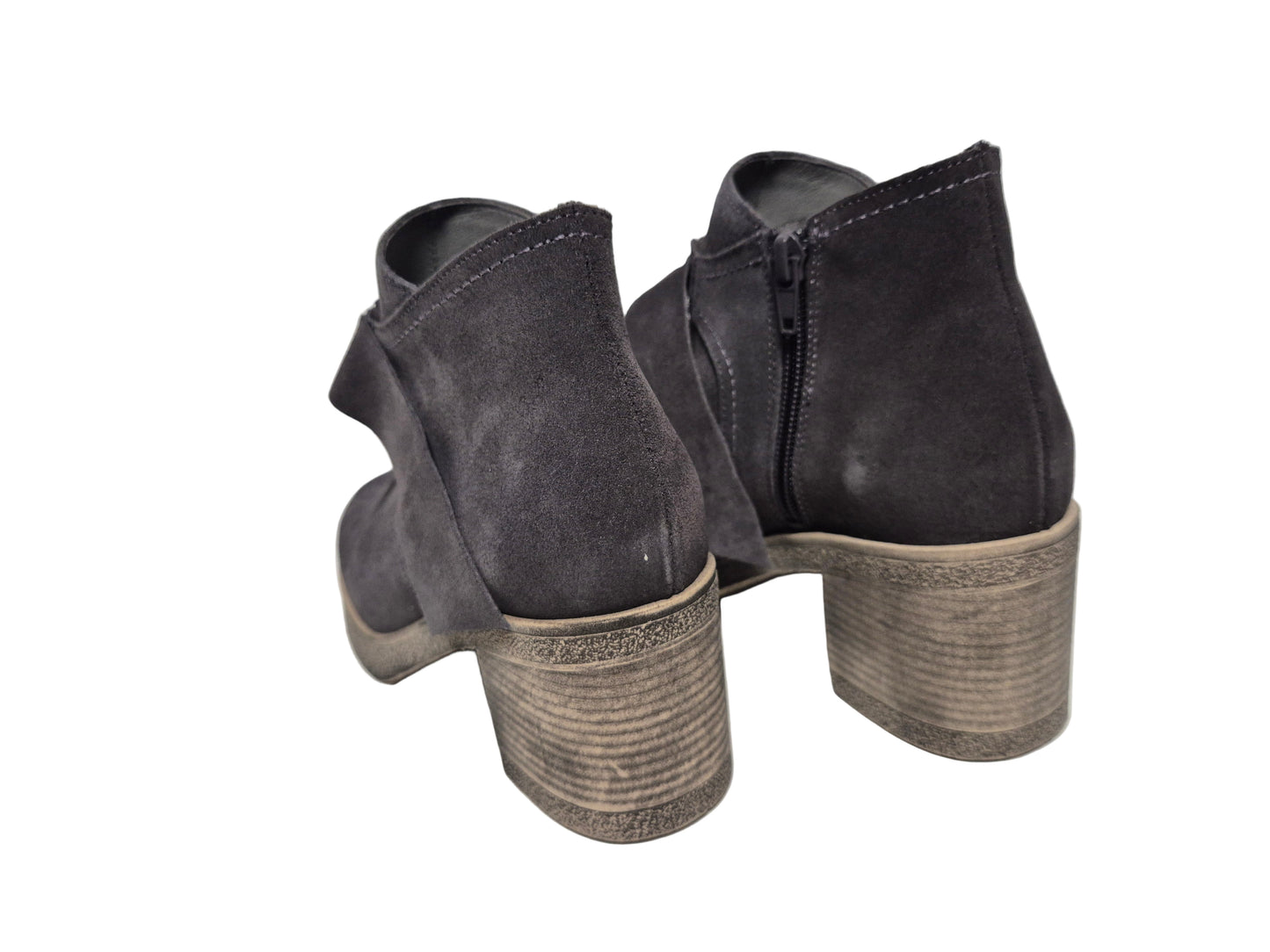 Heine Stiefeletten aus Veloursleder, grau, Gr. 36
