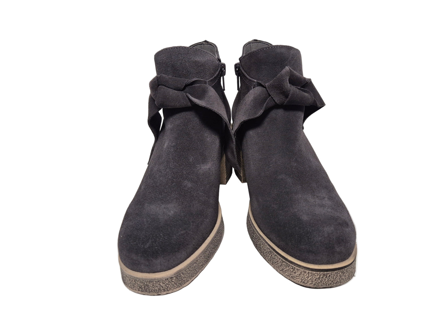 Heine Stiefeletten aus Veloursleder, grau, Gr. 36