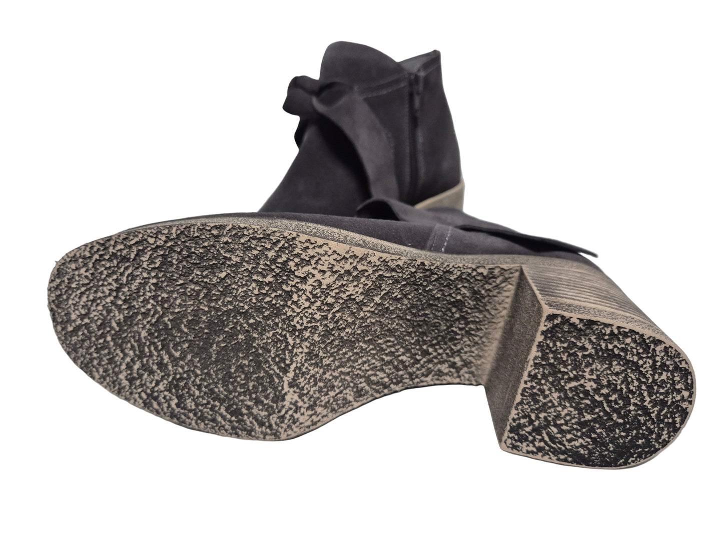 Heine Stiefeletten aus Veloursleder, grau, Gr. 36