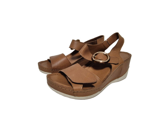 Andrea Conti Sandaletten Keilabsatz, camel, Gr. 40