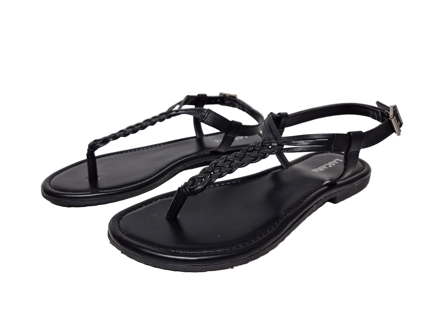 Lascana Zehentrenner Sandale aus Leder, schwarz, Gr. 40