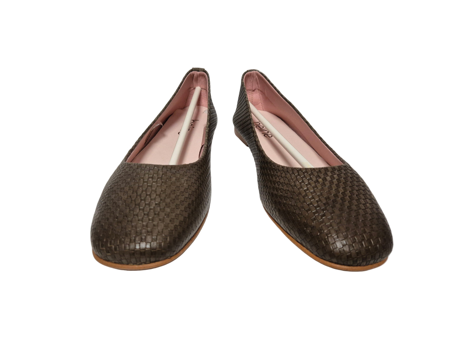 Heine Ballerina Slip-On Nappaleder, khaki, Gr. 40