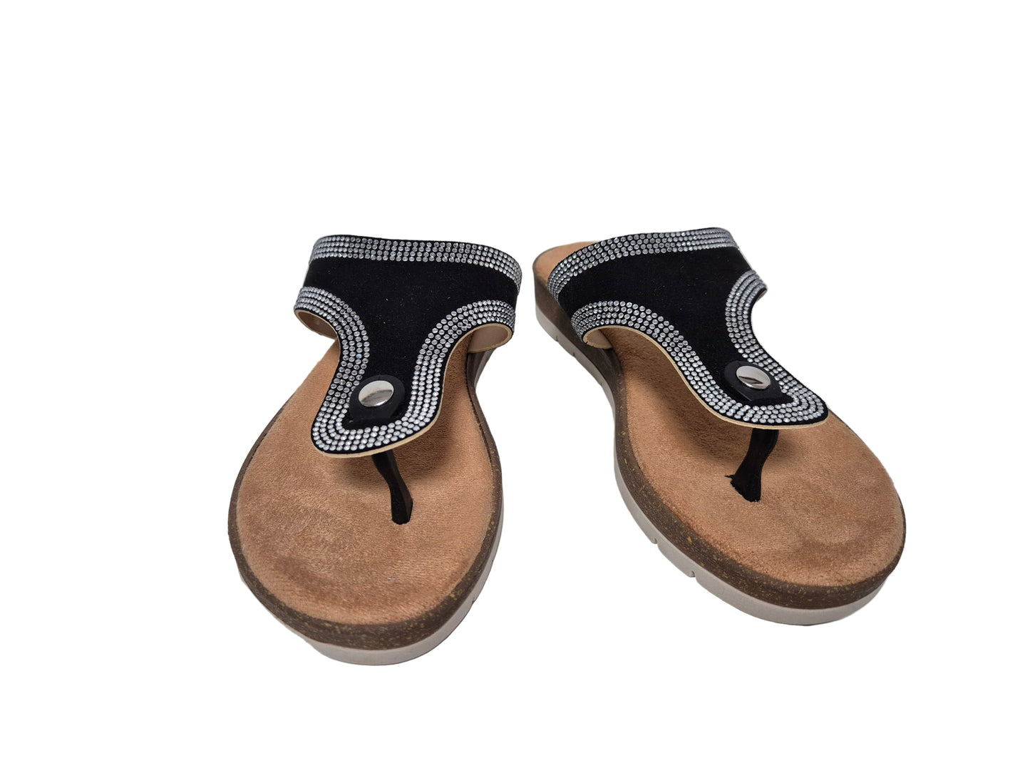 airsoft modern+ Zehentrenner Pantoletten, schwarz, Gr. 36