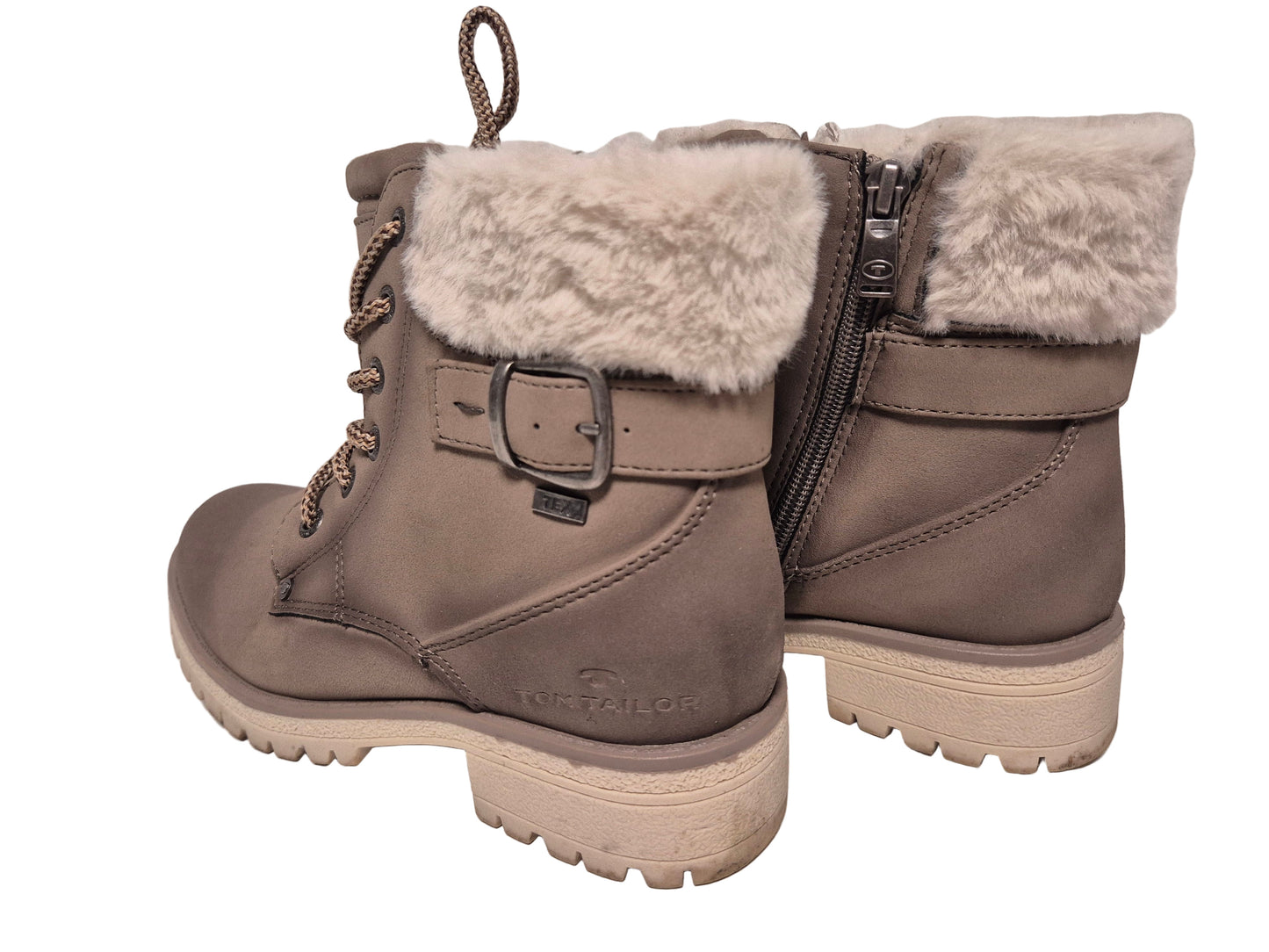 Tom Tailor Winterboots mit Zierschnalle, taupe, Gr. 37