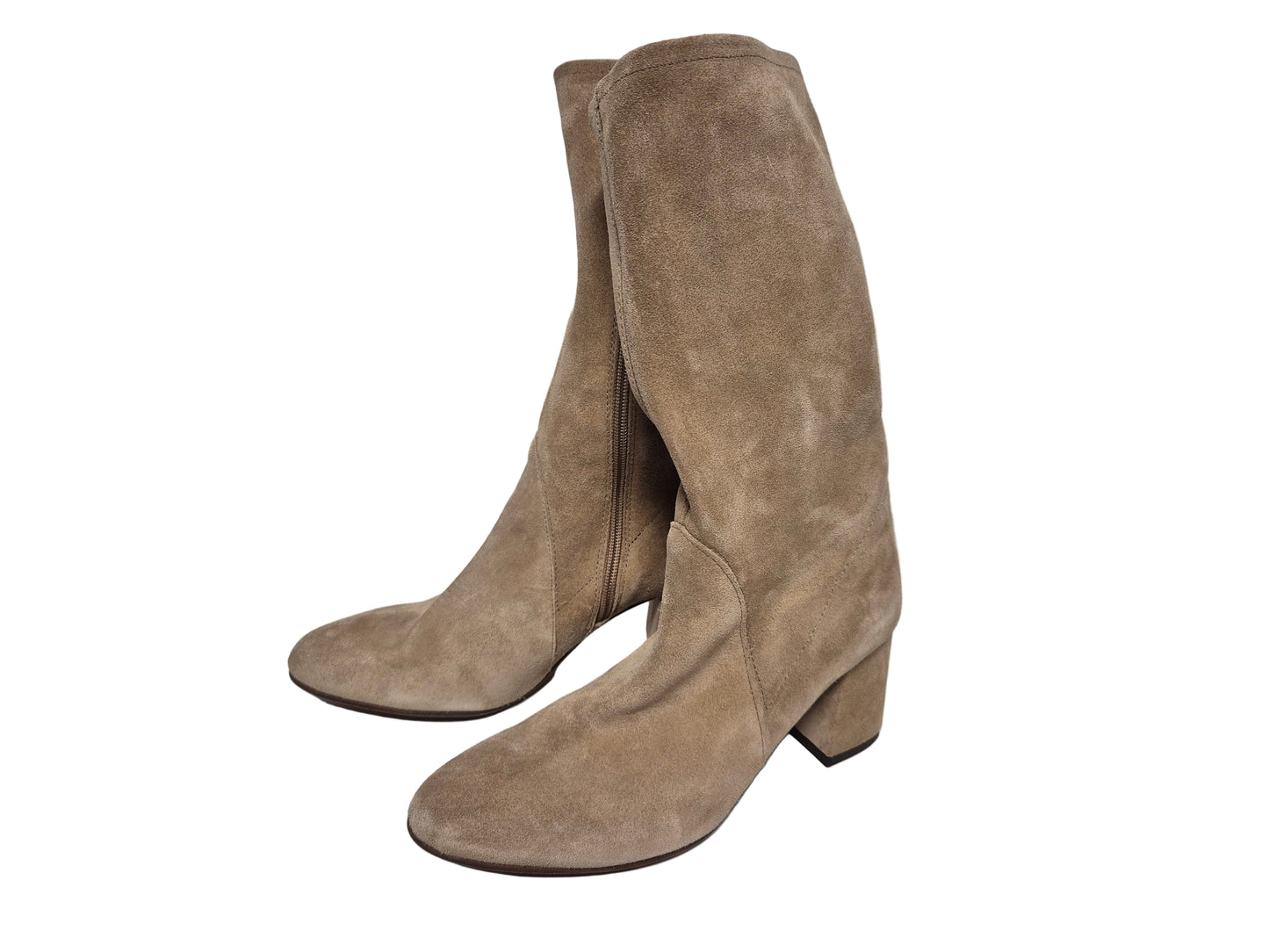 Heine Stiefel wadenhoch aus Leder, sand, Gr. 36