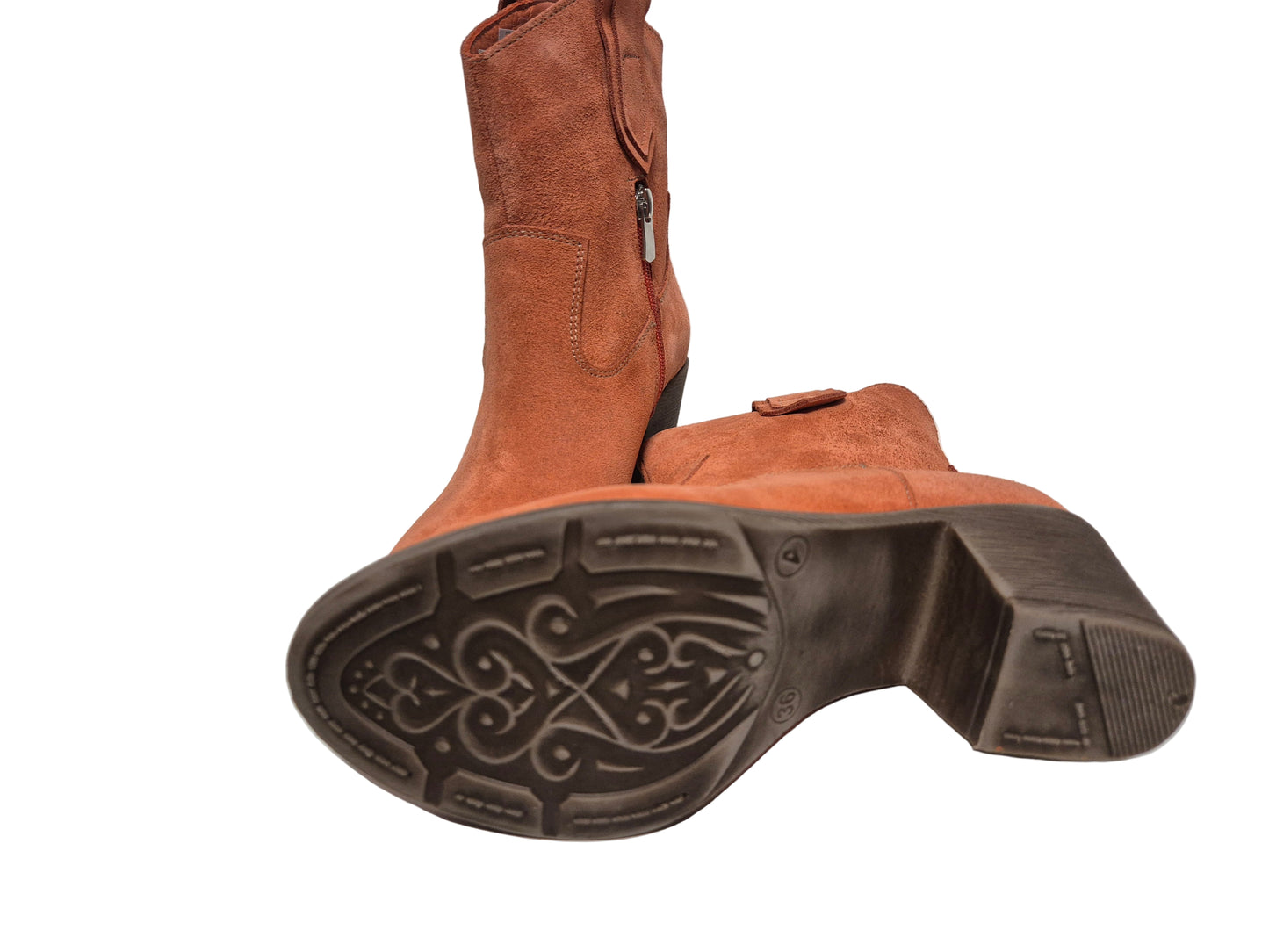 Andrea Conti Stiefeletten aus Leder, orange, Gr. 36