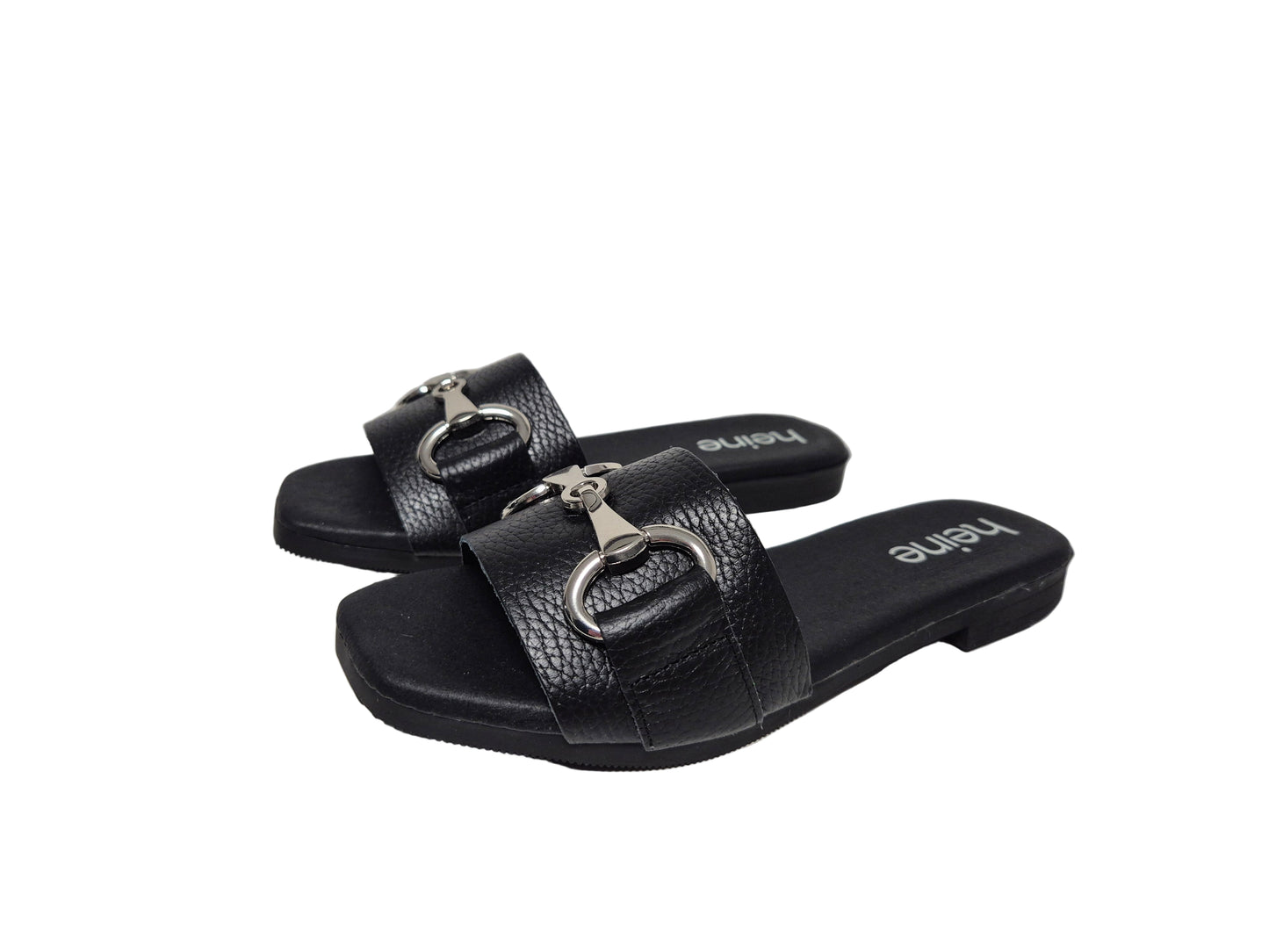 Heine Pantolette Nappaleder, schwarz, Gr. 36