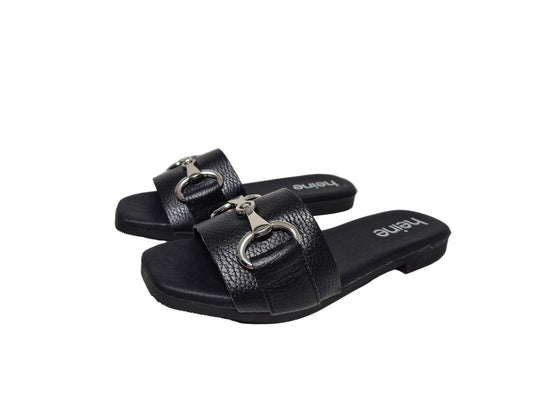 Heine Pantolette Nappaleder, schwarz, Gr. 36