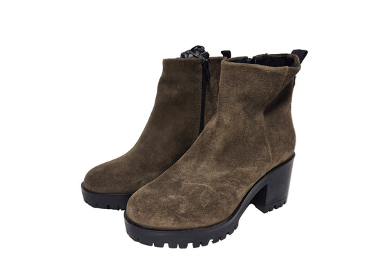 Buffalo Malia Stiefelette in Kuhleder, khaki, Gr. 36