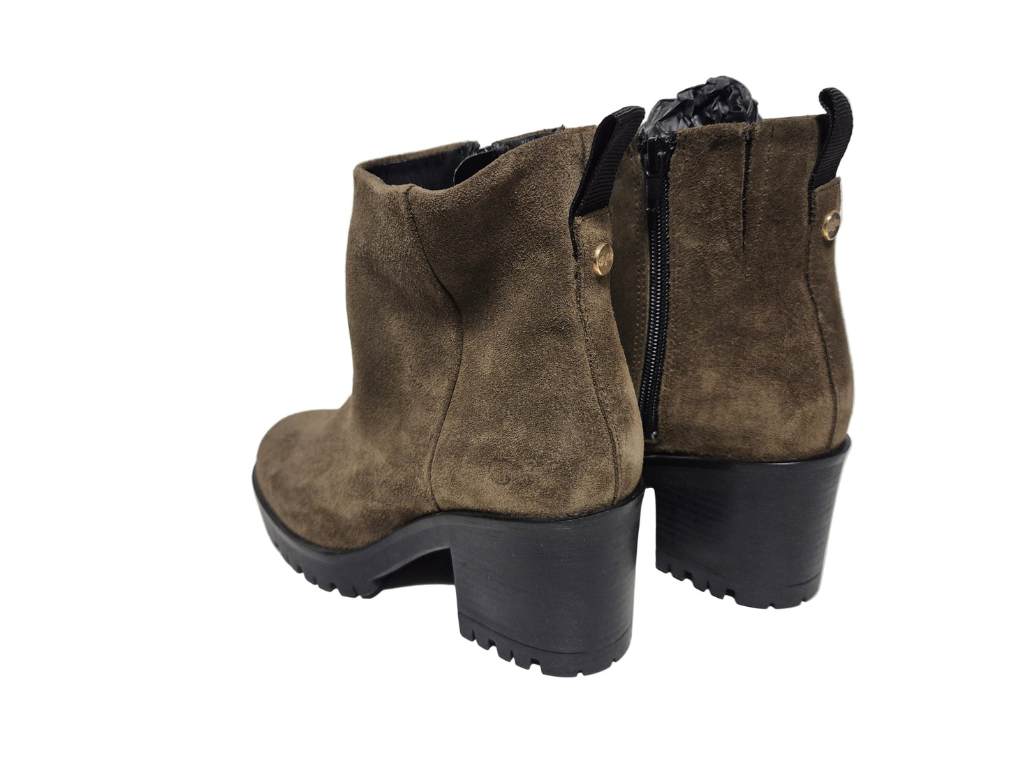 Buffalo Malia Stiefelette in Kuhleder, khaki, Gr. 36