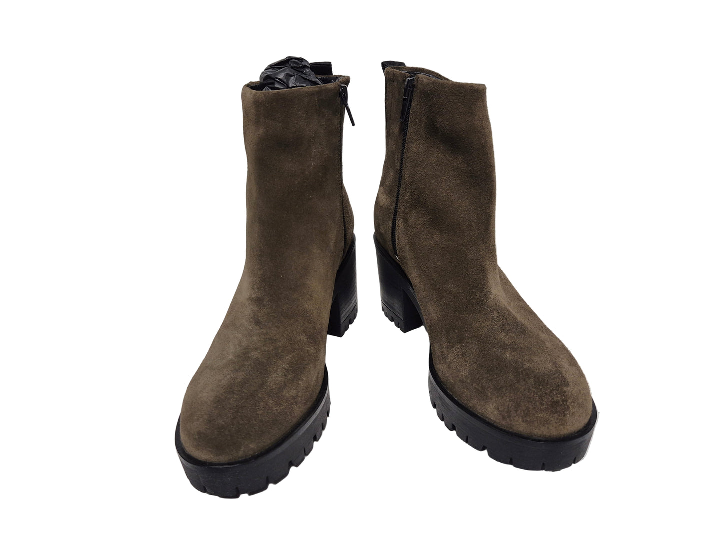 Buffalo Malia Stiefelette in Kuhleder, khaki, Gr. 36