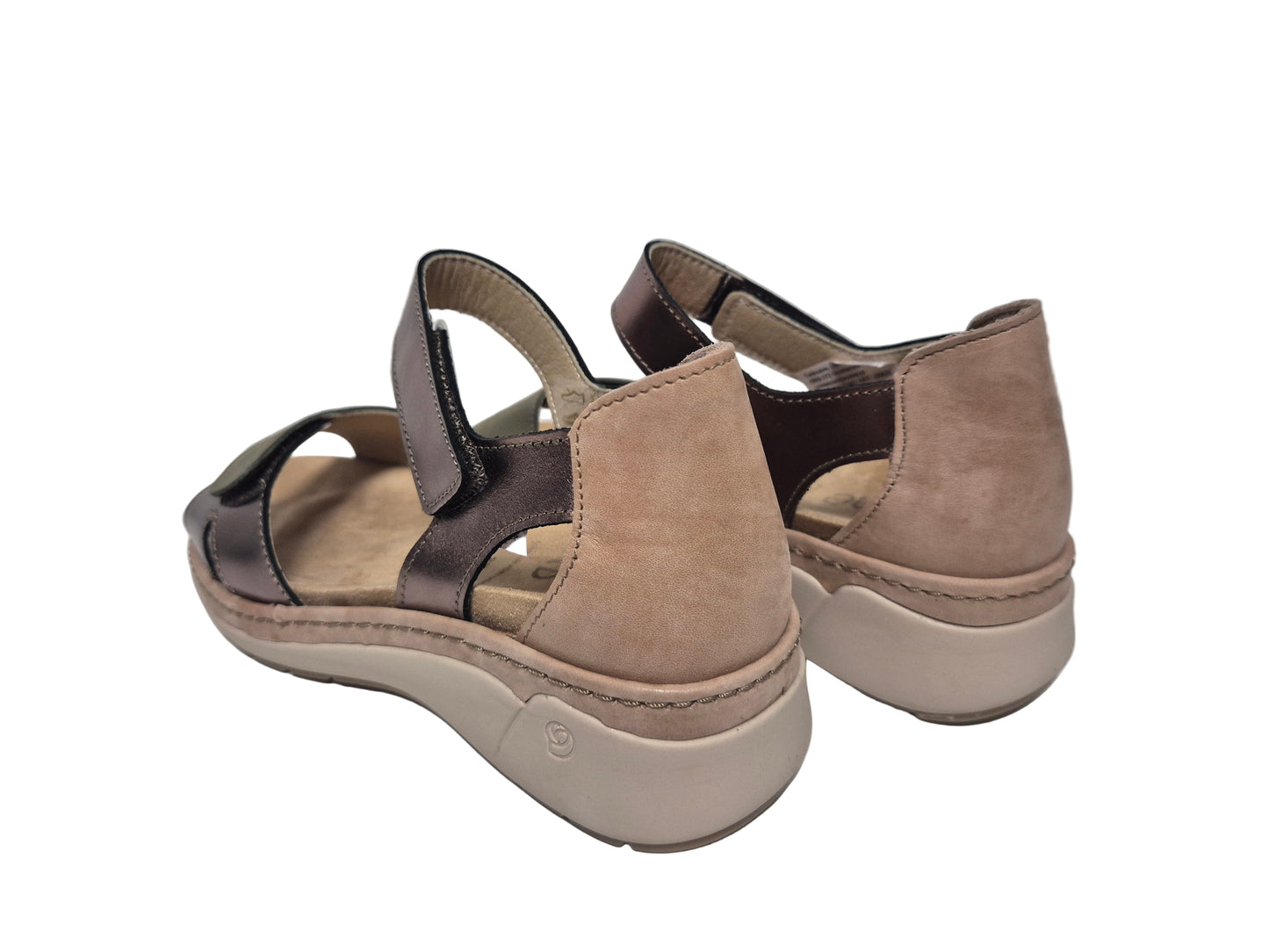 Heine Sandalen aus Leder Keilabsatz, khaki sand, Gr. 37