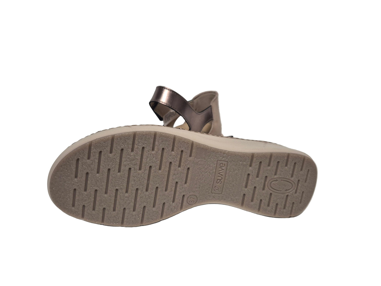 Heine Sandalen aus Leder Keilabsatz, khaki sand, Gr. 37