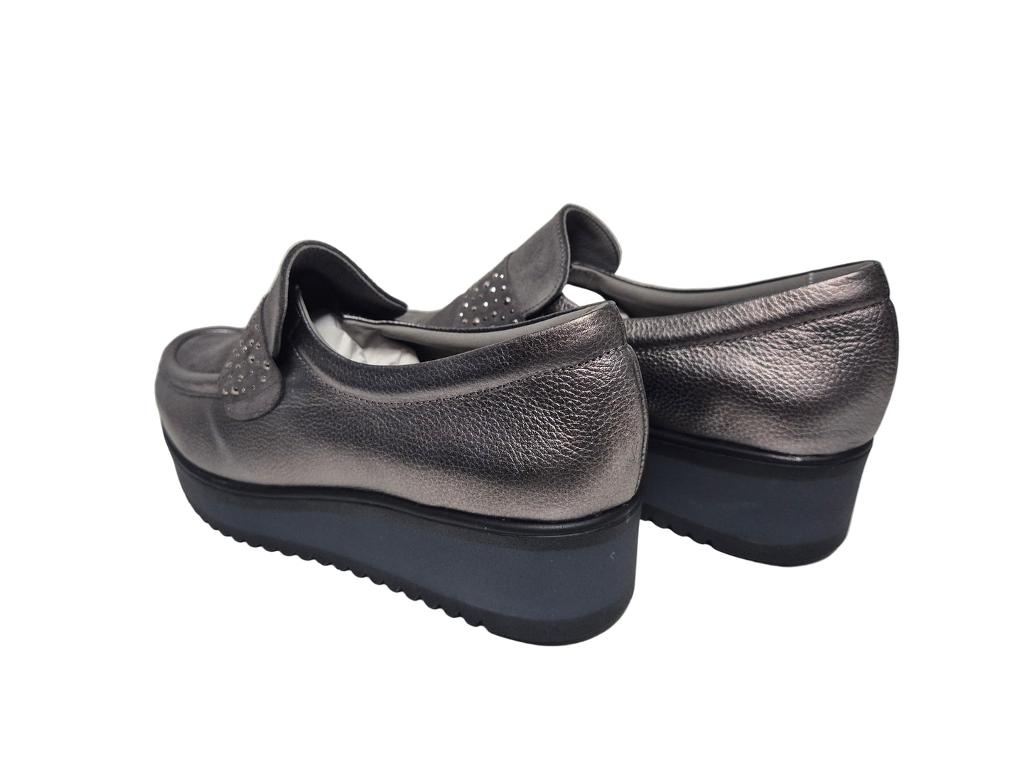 Heine Slipper Slip-On Keilabsatz, grau, Gr. 41