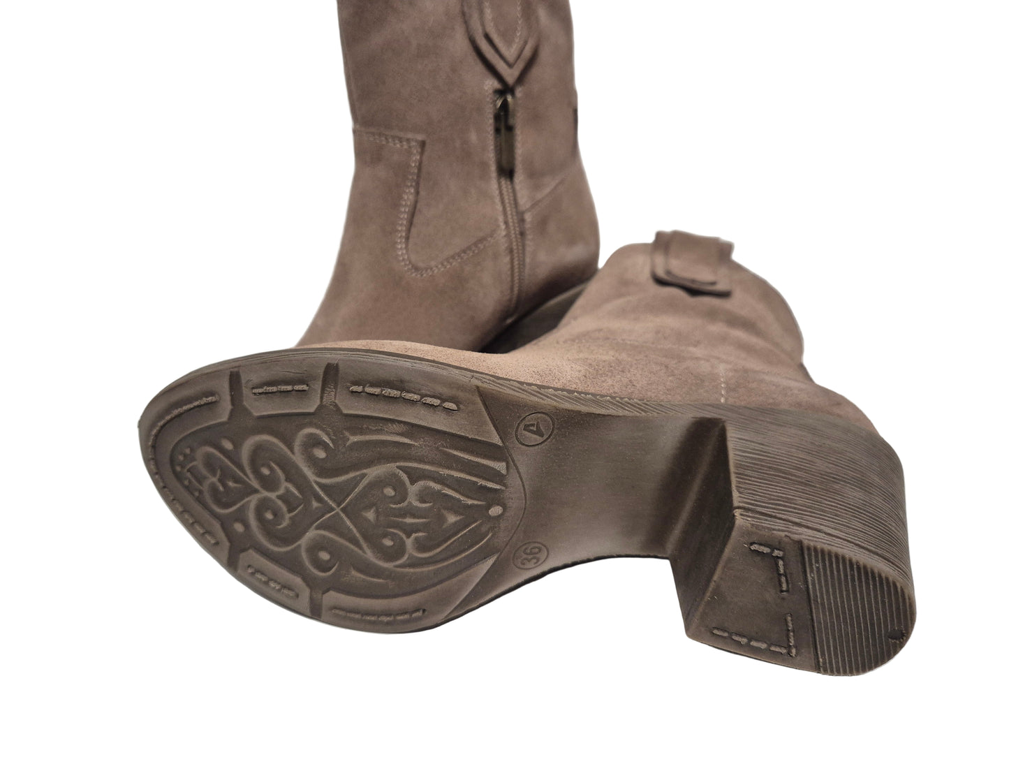 Andrea Conti Stiefelette Veloursleder, taupe, Gr. 36