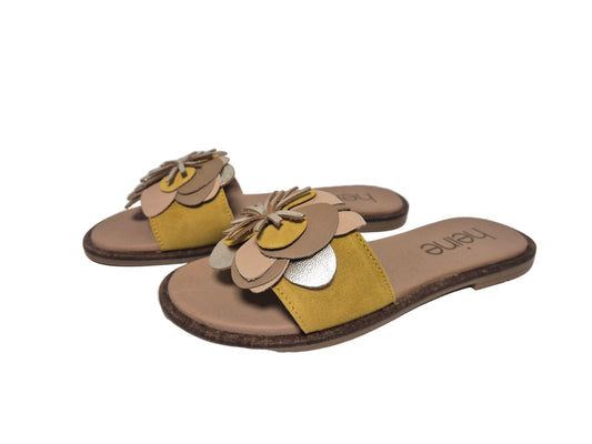 Heine Sandalen Schlappen, gelb beige, Gr. 37