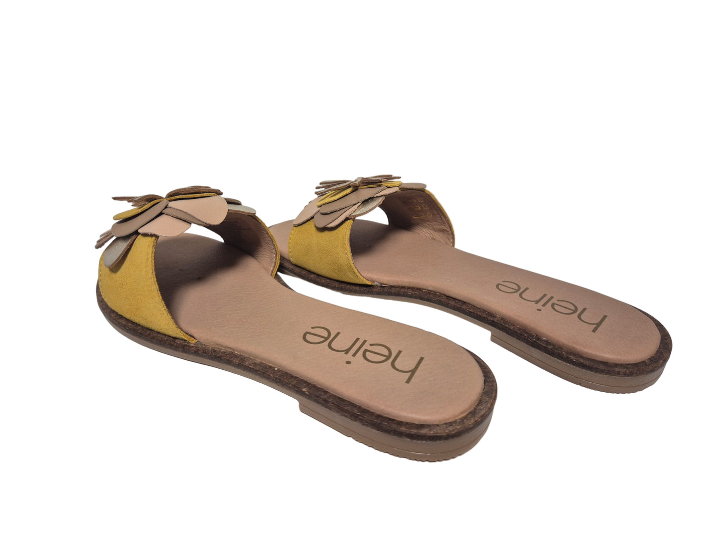 Heine Sandalen Schlappen, gelb beige, Gr. 37