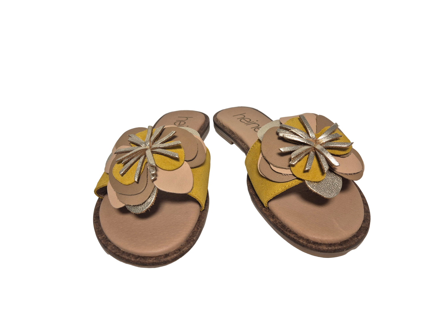 Heine Sandalen Schlappen, gelb beige, Gr. 37