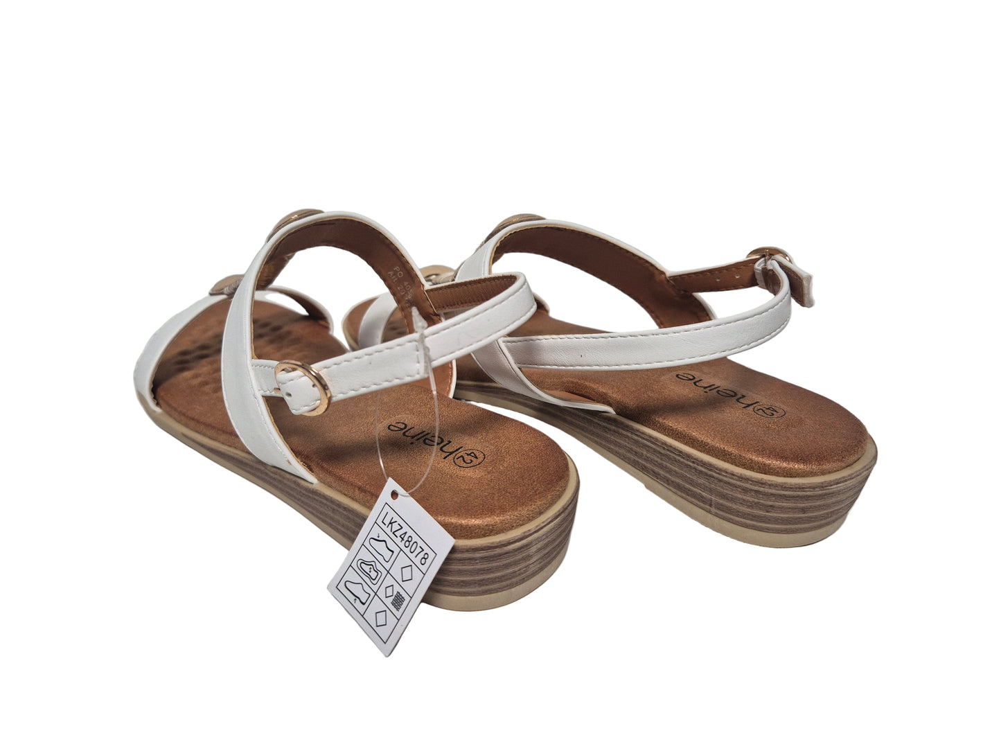 Heine Sandale Keilabsatz, weiß, Gr. 42