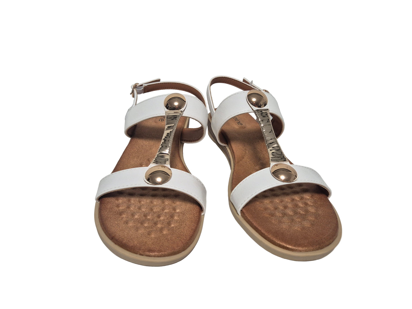 Heine Sandale Keilabsatz, weiß, Gr. 42