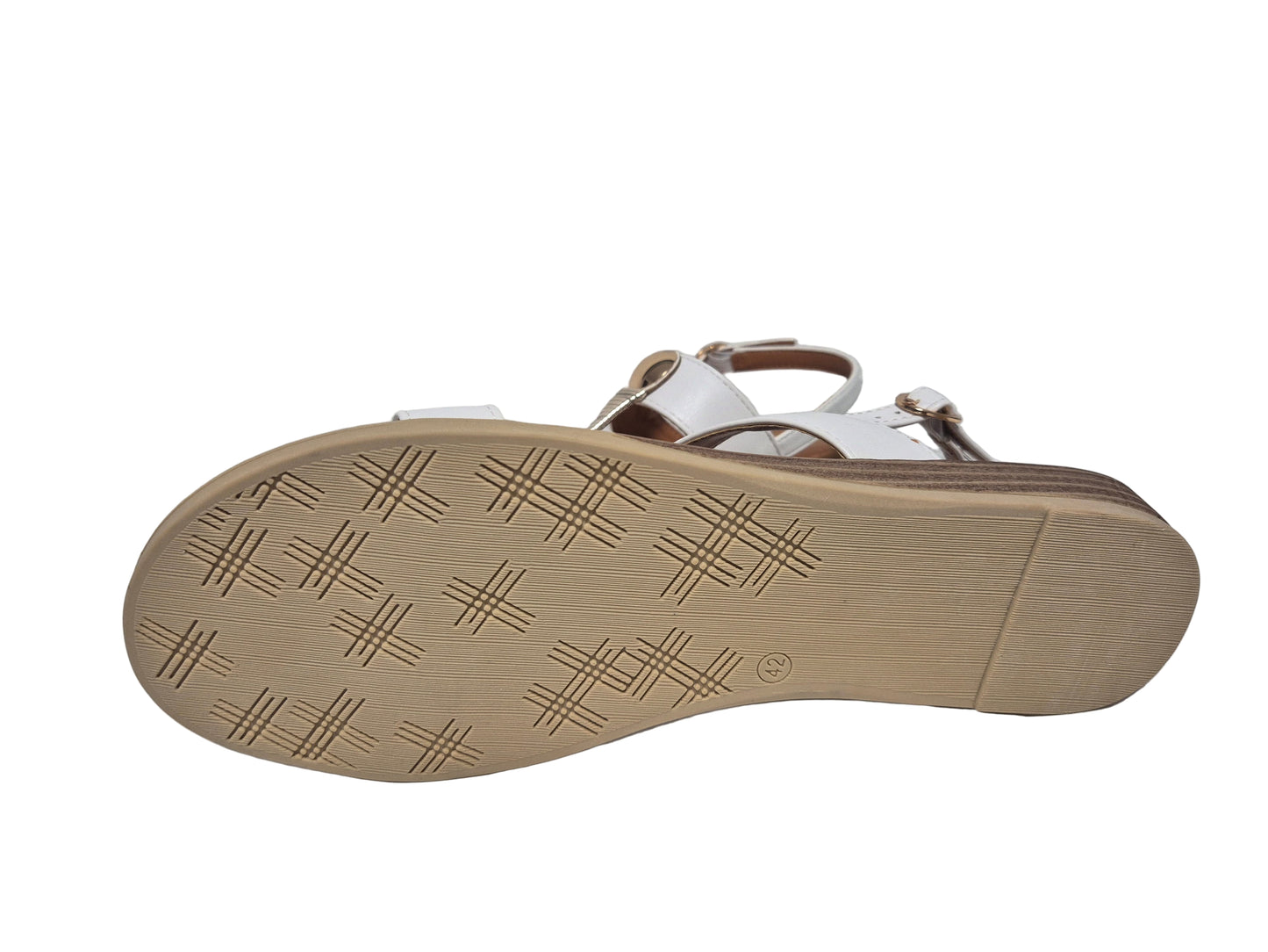 Heine Sandale Keilabsatz, weiß, Gr. 42