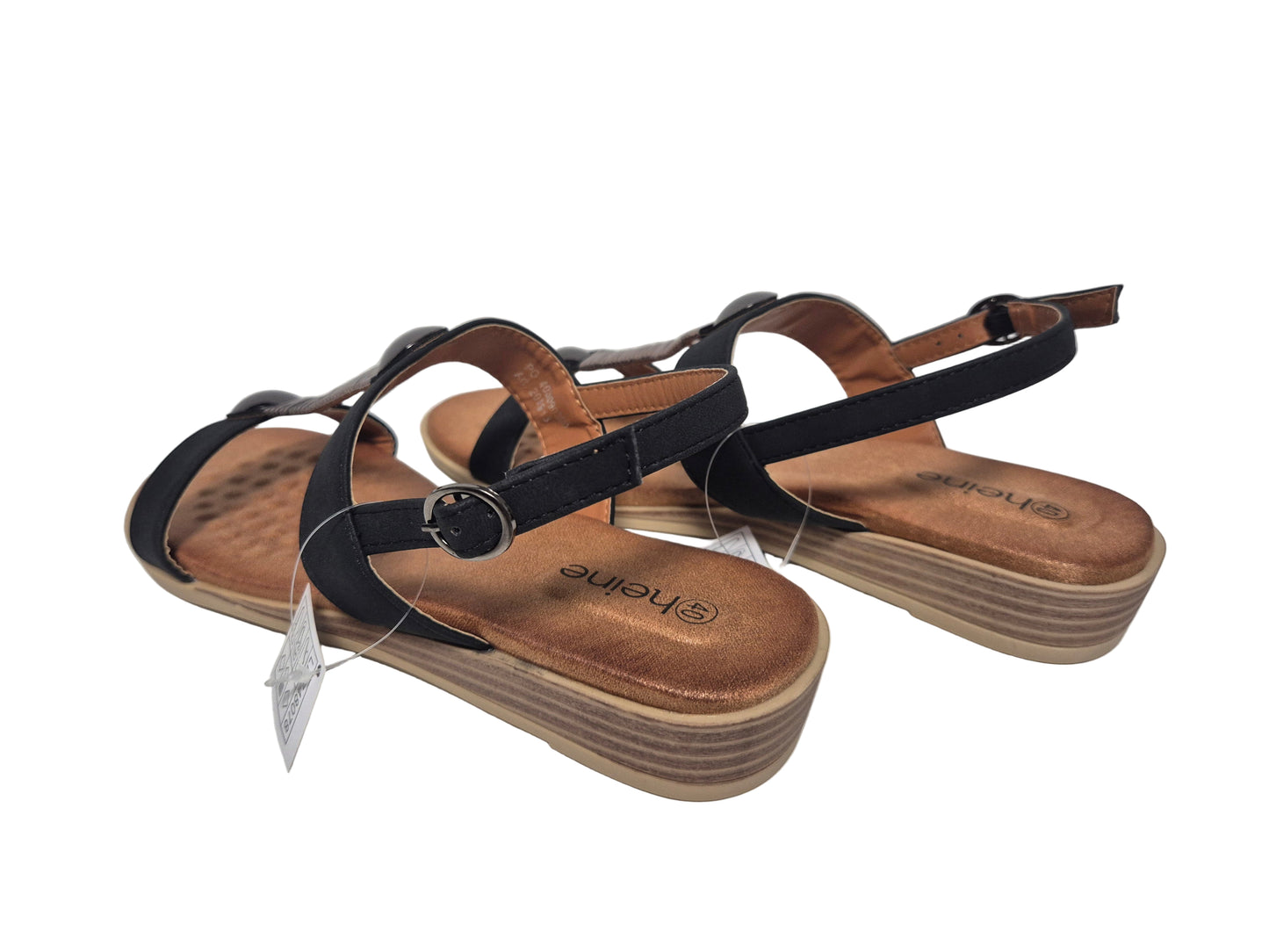 Heine Sandale Keilabsatz, schwarz, Gr. 40