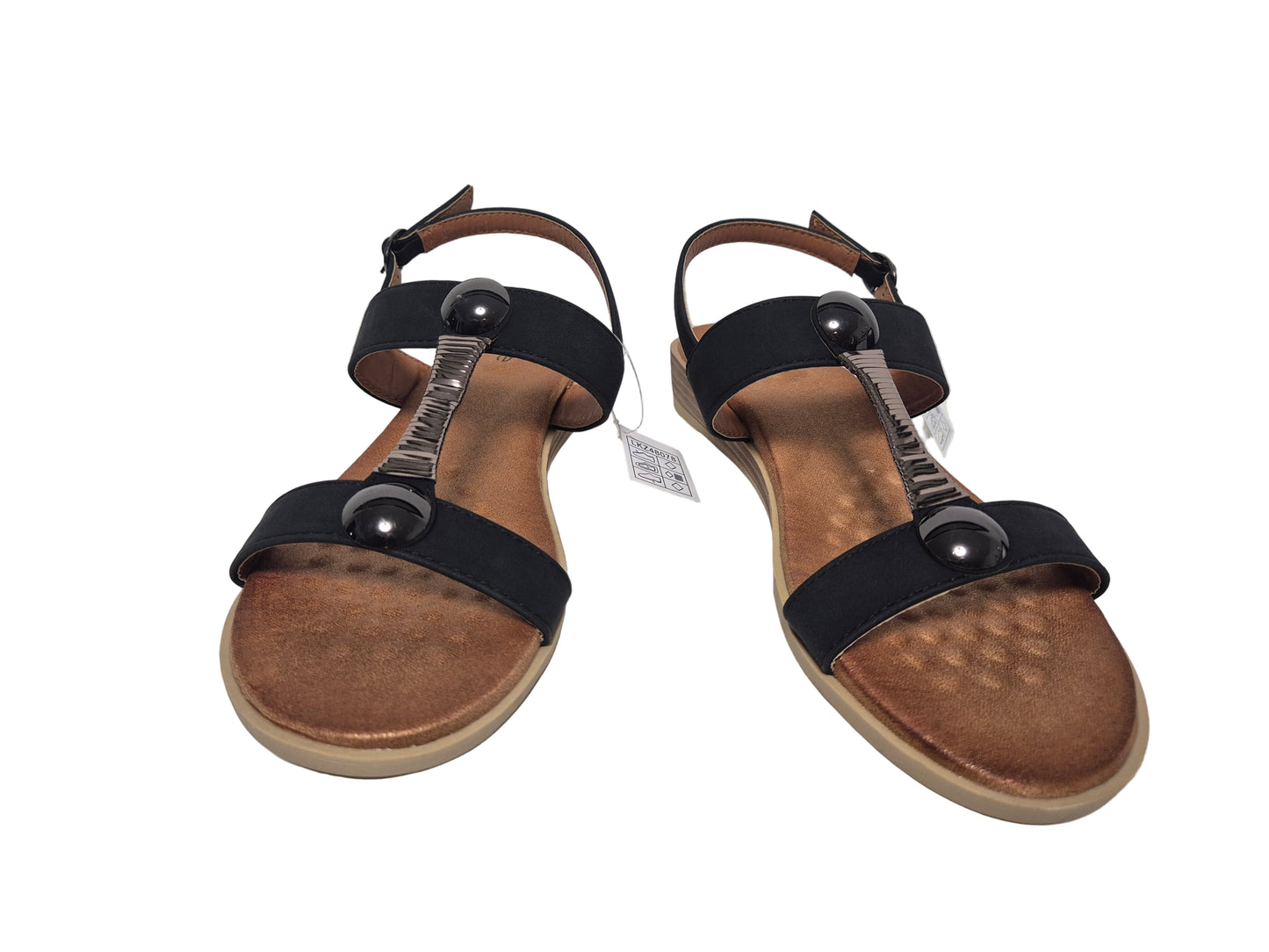 Heine Sandale Keilabsatz, schwarz, Gr. 40