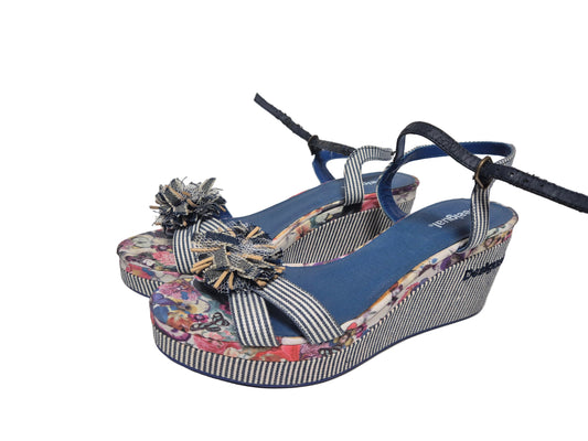 Desigual Keil Wedges Sandale, blau, Gr. 41