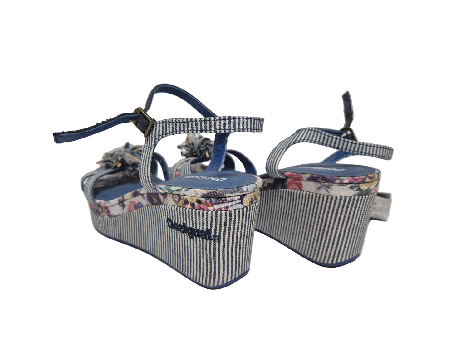 Desigual Keil Wedges Sandale, blau, Gr. 41