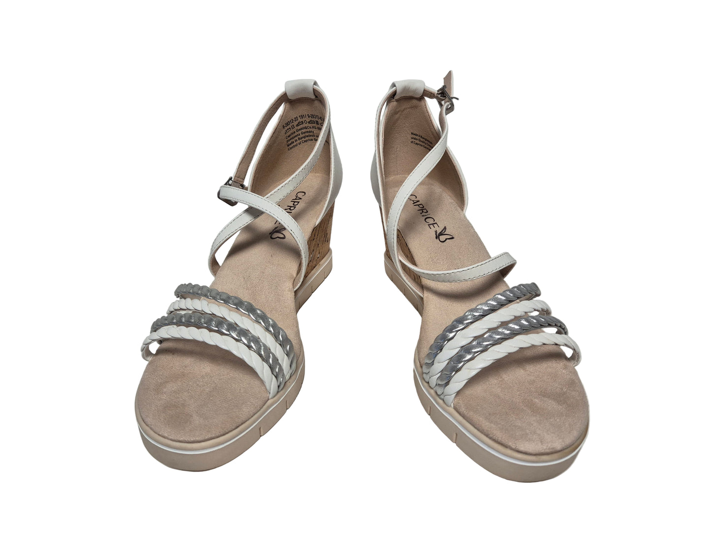 Caprice Keilsandalette, weiß silber, Gr. 39