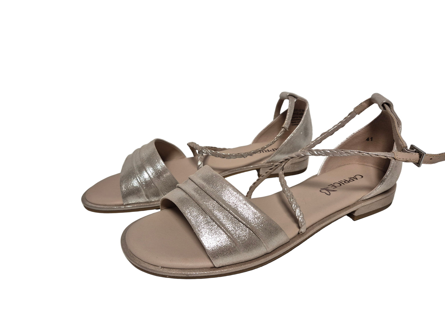 Caprice Riemchensandalette, taupe metallic, Gr. 41